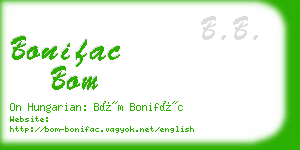 bonifac bom business card